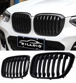 X3 G01 X4 G02 Grille - Black Kidney Grill Compatible With 2018-2021 X3 G01 2019-2021 X4 G02,ABS Single Slat Gloss Black