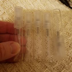 This listing is for 5 refillable empty glass perfume spray bottles 

5 ML. Glass refillable bottles 

Please go to my page and see other items that I 
