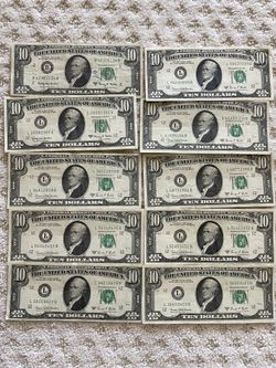 Lot of 10 old $10 bills 1(contact info removed)C