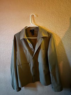 H&M Olive Green Button-Up Shacket