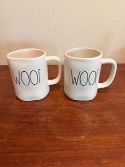 Rae Dunn WOOF Coffee Mugs Set of 2