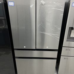 (hot pick) 🔥 Samsung 4 Door Bespoke Refrigerator in Stainless Steel- minor dents on front