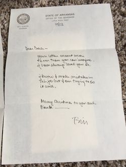 Bill Clinton Hand Written Letter And Addressed Envelope