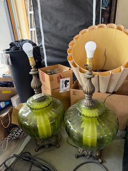 Vintage lamps with shades and bulbs