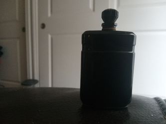 Vintage black amethyst glass perfume bottle with stopper