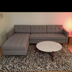Cb2 ditto II grey sectional sofa