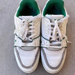 Louis Vuitton Leather Low Trainers In Green