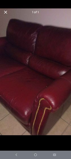 Red Leather Love seat