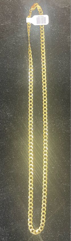 14k gold 22in Curb chain with a lobster clasp