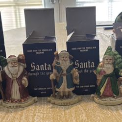 Santa Thru The Years (1990) 6 Lot porcelain figurines