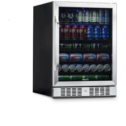 Newair ABR-1770 Built-in 177 Can Beverage Fridge in Stainless Steel
