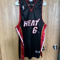LeBron James Miami Heat #6 NBA Black Jersey Adidas (Size L)