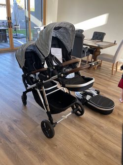 Used Once Mockingbird Double Stroller + Bassinet + 2 Seats – Paid $800