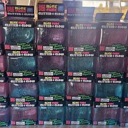 NeeDoh Nice Cube Glitter and Glow, Nee Doh Squishy, Glowing Ice Cube, Various Colors