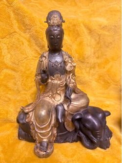 Bronze Chinese Statues. One pair