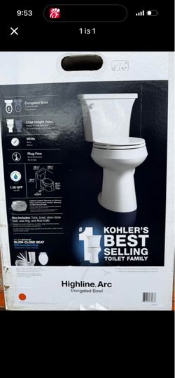 NEW KOHLER Highline Arc Elongated Toilet - White (Complete Solution)