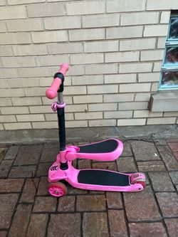 Pink Kids 3-Wheel Scooter with Seat