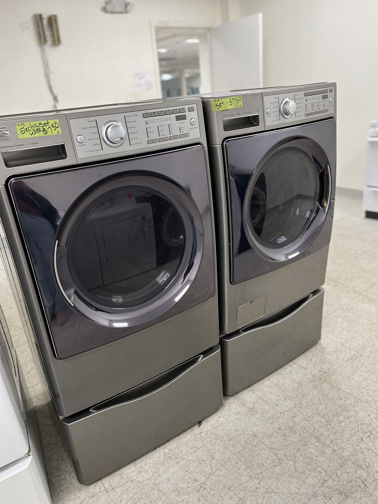 Kenmore Elite Front Load Washer And Dryer Set Electric With Pedestal