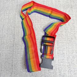 Rainbow Stripe Adjustable Luggage Strap Suitcase Travel Belt Buckle Security