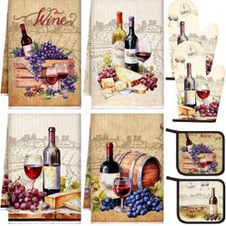  8 Pcs Kitchen Towel Pot Holders and Oven Mitts(new)