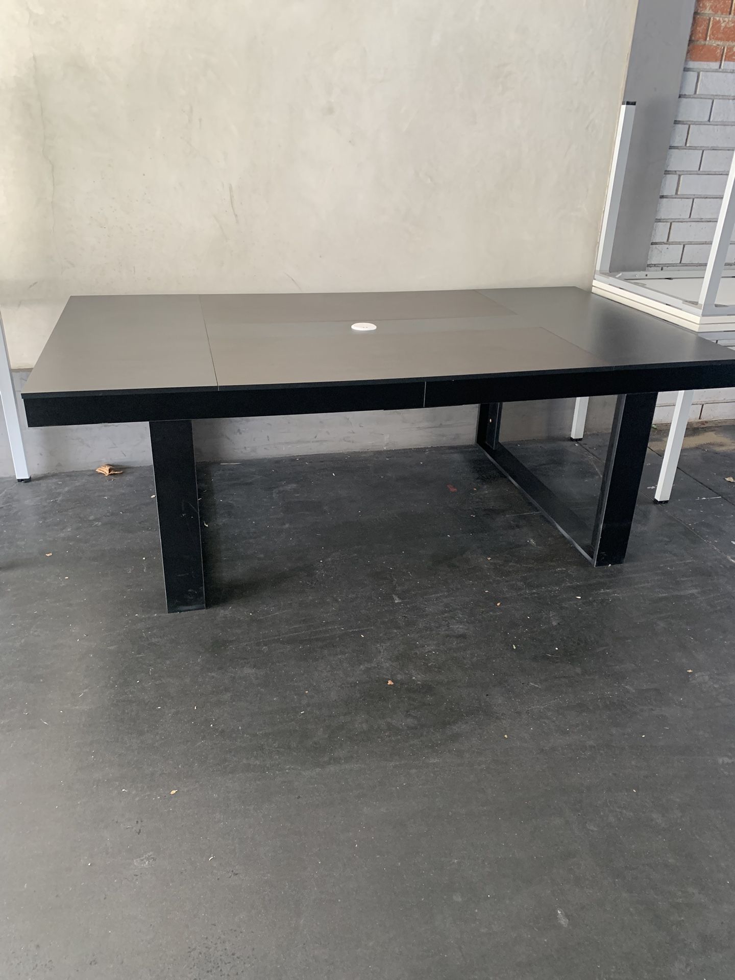 Conference Table Black Rectangular With Power 4x7’