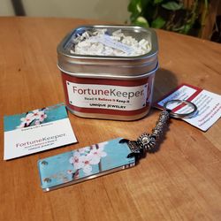 Fortune Keeper Beaded Swarovski Crystal Keychain, Enjoying Life's Blossoms, NEW