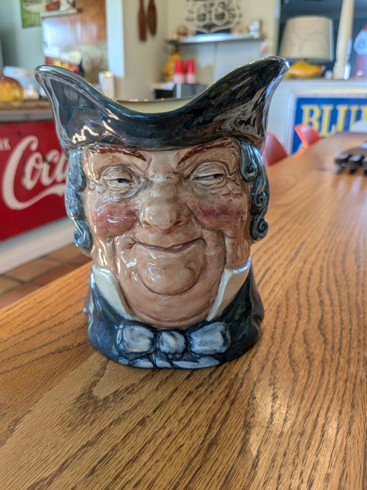 Vintage Mid Century 1950s-1960s Royal Doulton Ceramic Pottery Large Size Toby Mug, Tankard Collectable Funny Face Cup