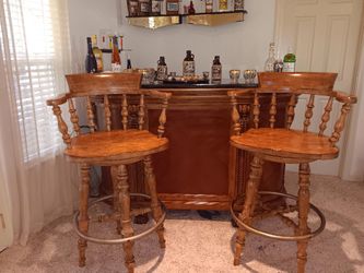 Home Bar With 2 Stools Very Good Looking