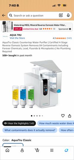 Aquatru classic counter top water purifier NEE