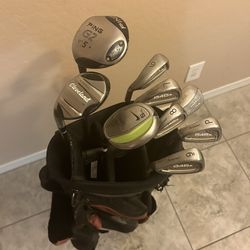 Mixed Left Handed Golf Clubs With Bag Read Description 