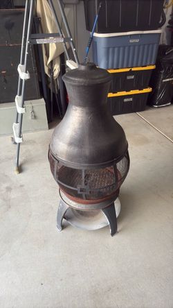 Outdoor Metal Chiminea Fire Pit