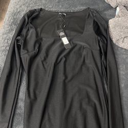 Black Long Sleeve Snached Dress