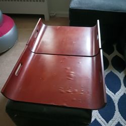 Small Ottoman With STORAGE AND 2 BREAKFAST TRAYS 