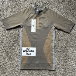 ADIDAS STELLA MCCARTNEY RUNNING KNIT TEE SHIRT WOMENS SIZE XS TAN CREAM BROWN NEW