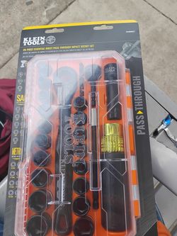 28 piece essential connect pass through impact socket set impact rated seat and metric