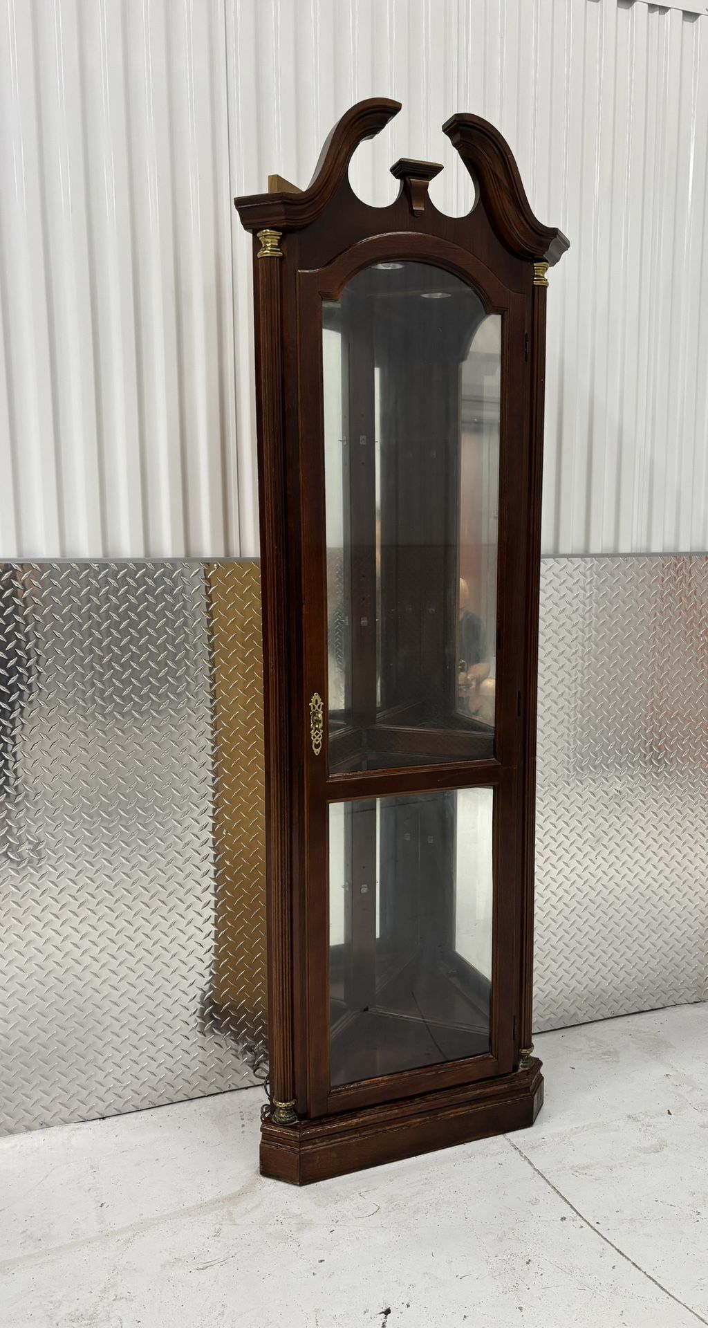 Vintage corner curio cabinet