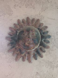 Ceramic Sun Face Wall Plaque
