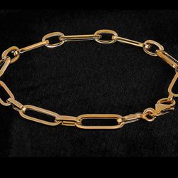 14kt Yellow Gold Paper clip Bracelet 
