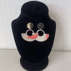 JAMES AVERY RETIRED Top 14K Gold & Hammered Silver Bottoms Dangle Earrings RARE 