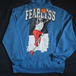 Fearless Dunking Skeleton Hoodie Blue Adult Hooded Sweatshirt by Chemistry Brand