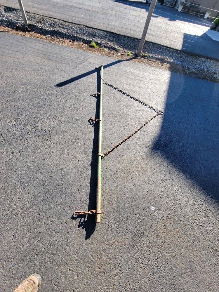 Drag Bar For Towing Farm Implements 10'6" With 4 Chains For Ataching Whatever. John Deer Green