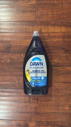 Dawn PLATINUM Dishwashing Liquid; Helps Remive Up To 99% Of GREASE And FOOD RESIDUE: Fresh Rain Scent 32.7 oz