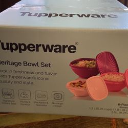 New Tupperware six piece heritage bowl set