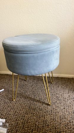 Velvet ottoman with storage