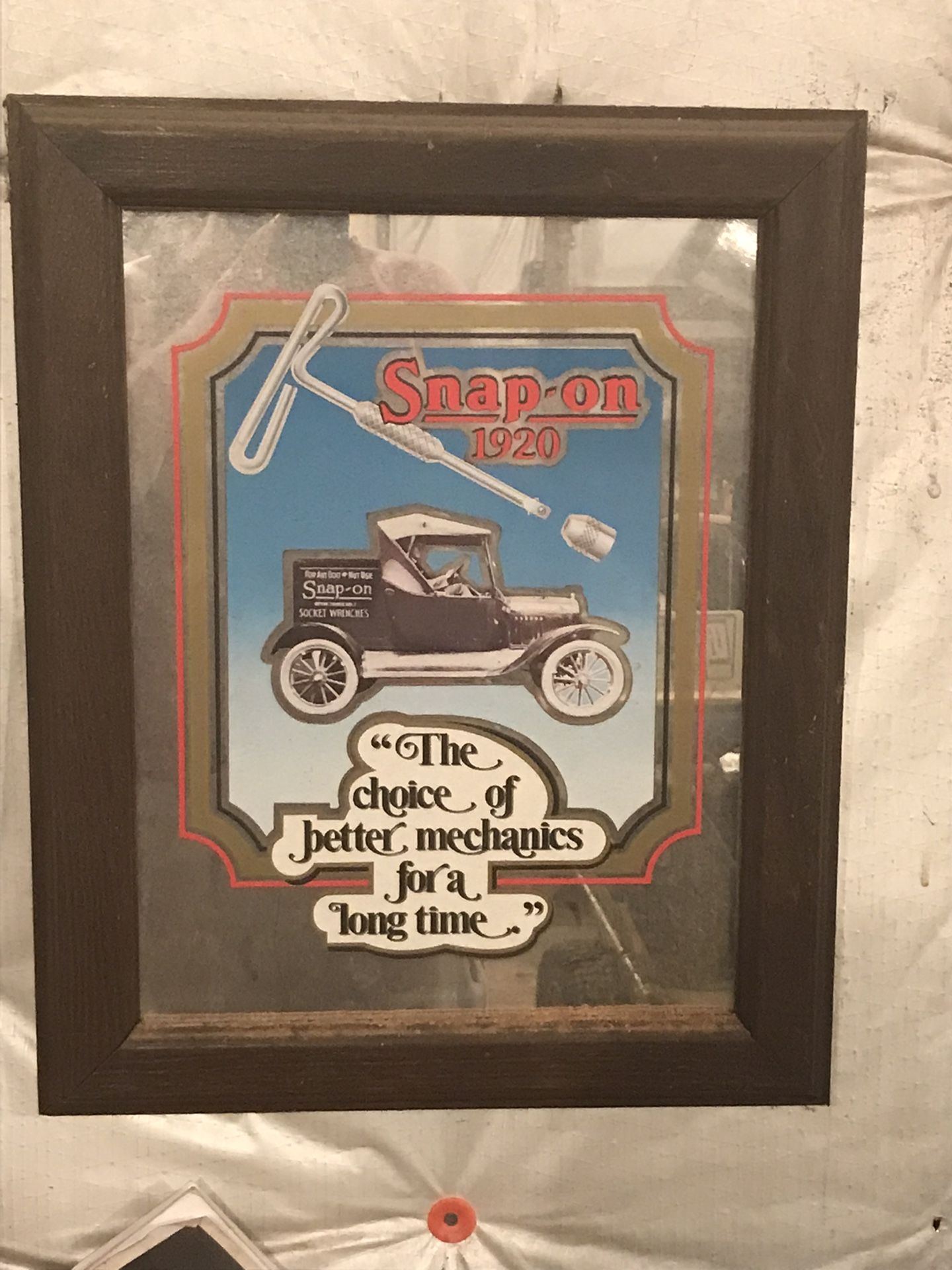 Old Snap-on Mirror And Sign