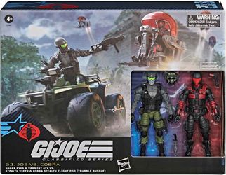 G.I. Joe Classified Series #218, Snake Eyes & Varmint ATV Vs. Stealth Viper & Cobra Stealth Flight Pod