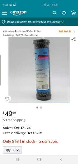 Kenmore Taste and Odor Filter Cartridge-34373-Brand New