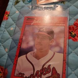 John Smoltz Variation '90 Donruss No Dot Behind Inc Baseball Card 