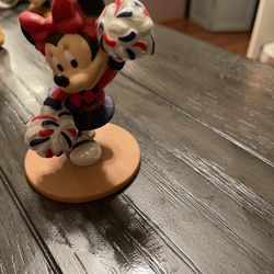 Disney Pink Minnie Mouse Cheerleader Porcelain 4” Figurine