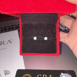 Vvs Earrings 4mm six Claw passing daimond Test 